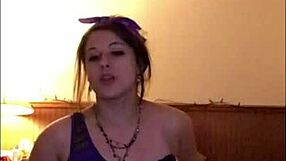 Sexy little teen performs strip dance tease leading to masturbation