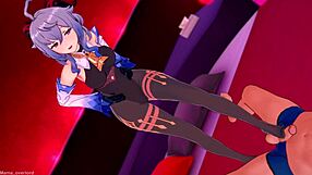 Ganyu says, I'm training new foot skills in the hotel.