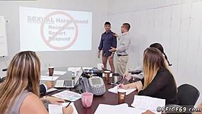 Gay boy and man engage in sex in tube video about sexual harassment class