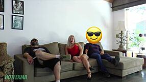 Cheating wife caught with friend while husband watches nearby