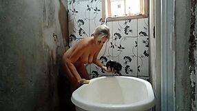 stella still, the blonde milf maid, shows off her big tits and ass