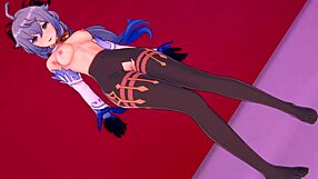 Ganyu says, I'm training new foot skills in the hotel.