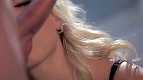 Lovely brunette sucks and blows the cock lively in mature couple scene.