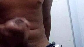 Young carioca's monster cock contrasts his innocent look.