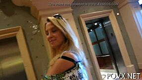 Huge guy satisfies hot girl in contest