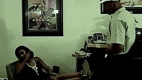 ebony takes big black cock in anal and looks happy