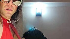Sissy Ladyboy Teases With Her Big Tits While Masturbating.