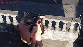 Exhibitionism leads to passionate kissing and almost outdoor sex with vagninho and pamela pantera.