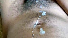 Twink Leke Cums on Belly from Black Cock