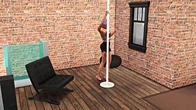 Еј, хоћеш да гледаш стриптизету како пуши и прима више свршавања у дивљој 3D Sims 4 акцији?