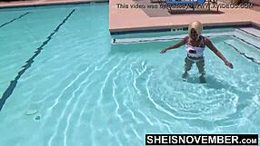 Hot Ebony Msnovember Undresses At Pool, Pulls Down Panties, Jiggles Bubble Butt