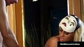 Nikki Benz Fucked While Masked Girl Watches!