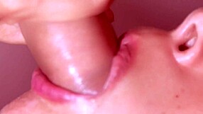 Little slut sucks cock and cums in mouth