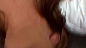 Pretty beautiful babe rubs dick in her face during sexy oral masturbation session