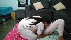 Hey, in yoga class, my friend and I touch, kiss, and lick while posing