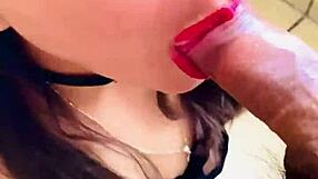 Mexican babe gives blowjob, orgasms, gets facial