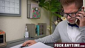 Stepbro and Tutor Double-Team Stepsister in Threesome Sex Scenes