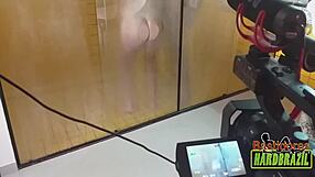 Rafaella Denardin shows off Brazil's biggest tits in steamy shower scene