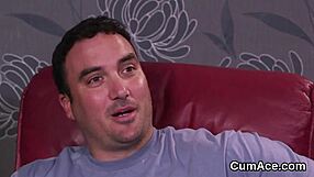 foxy beauty receives sperm load on face, swallowing all the cream