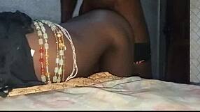 Little ghetto slut bent over for rough quickie pussy fucking