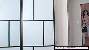 Hot latina milf giving her first amateur blowjob