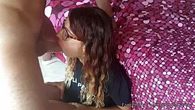 Horny nerd asks for mouth fuck until cum