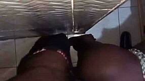 Little ghetto slut bent over for rough quickie pussy fucking