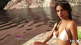 European Girl Receives POV Instructions During Beach Volleyball Game.