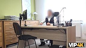 Milf Removes Panties For Office Casting Blowjob And Fucking Interview!