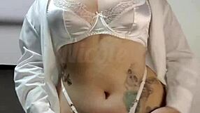 i'm teasing with sexy white lingerie showing latina ass tattoo big ass natural tits