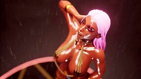 Gold beauty strips and dances in wild hmv action