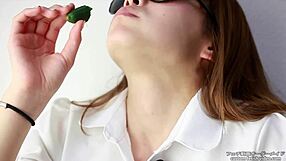 EATING FETISH WOMEN MAKE SOUNDS WHILE EATING CUCUMBER!