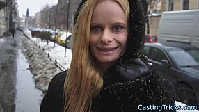 Casting newbie babe loves riding cock during her first interview.