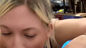 Pov Blonde Milf Gives Sloppy Deepthroat Blowjob On Her Knees