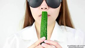 EATING FETISH WOMEN MAKE SOUNDS WHILE EATING CUCUMBER!
