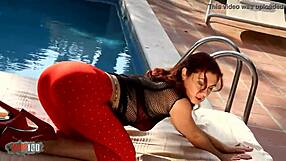 Great milf brunette julia gomez doing hot striptease in lingerie