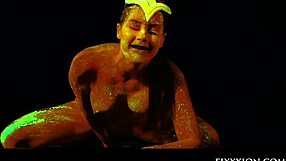 Glow Goddess Fingers Shaved Pussy