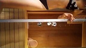 fuck me hard in a public sauna, feeling the heat