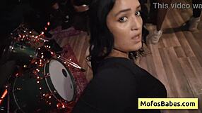 Nia Bleu feels so horny getting fucked on stage by Brett Maker.