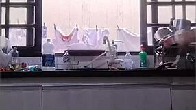 Washing Dishes In Panties At Father-In-Laws House