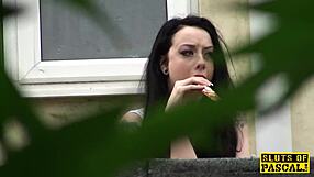 Spanked slut struts in heels for rough play