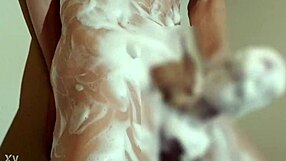 Japanese Boy Masturbates Naked in Bathroom Foam