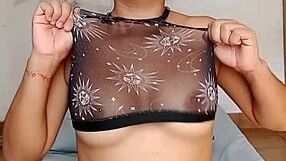 Hot latina shows off lingerie while making fucking movements