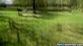 relaxing university girls outdoors, hinting at intimate stress relief.