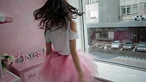 omg, sveta looks so cute dancing in her pink ballerina tutu dress