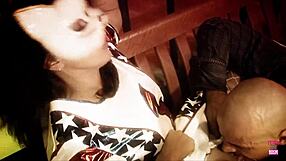 A Guy Says, 'Look At This Naughty Brunette In Kitty Mask, Ready For Deepthroat And Facial?'