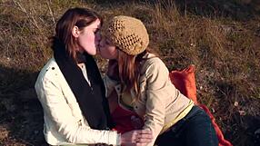 Skinny Petite Lesbian Girls Getting Wild Outdoors in Steamy Action