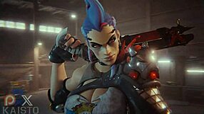 Junker queen catches a guy stealing and takes control in this 3d cartoon