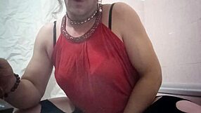 Travesti uses a gode for provocative toy play.