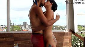 Ela Baez squirting on balcony